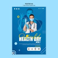 Free PSD world health day poster with photo