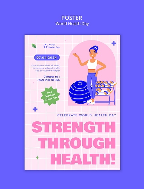 Free PSD world health day template design