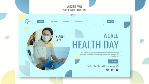 Free PSD world health day web page template