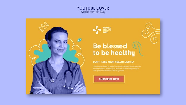 Free PSD world health day youtube cover template