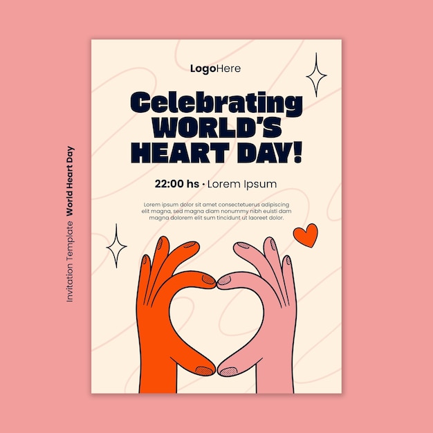 World heart day invitation template