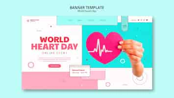 Free PSD world heart day landing page template