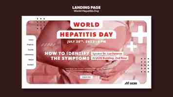 Free PSD world hepatitis day landing page template