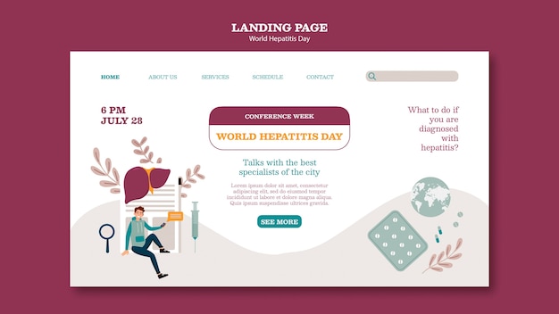 World hepatitis day landing page template