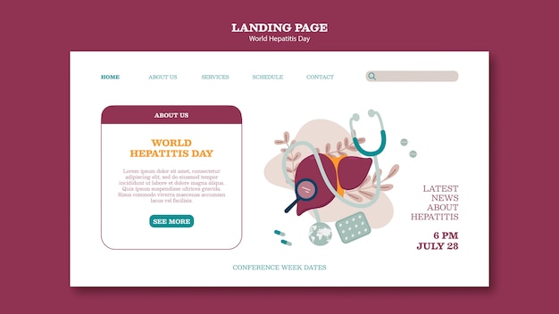 World hepatitis day landing page template