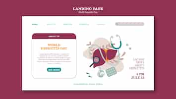 Free PSD world hepatitis day landing page template