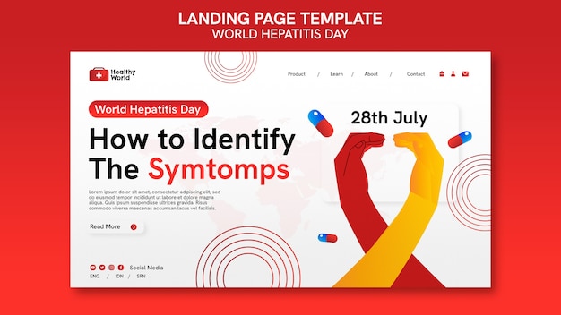 Free PSD world hepatitis day landing page template