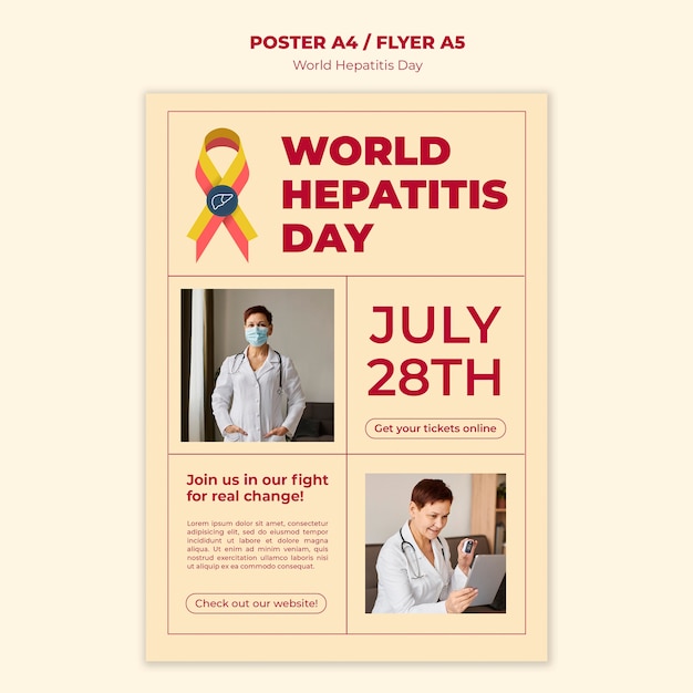 Free PSD world hepatitis day poster template