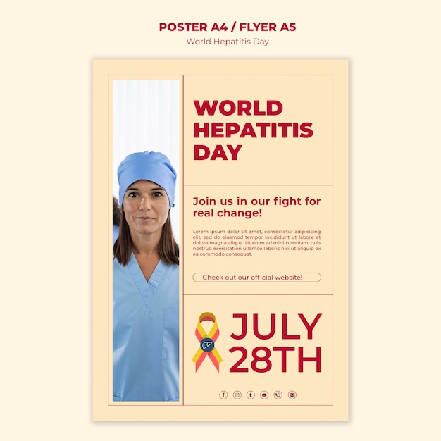 Free PSD world hepatitis day poster template