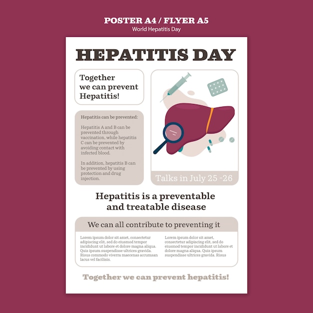 Free PSD world hepatitis day poster template