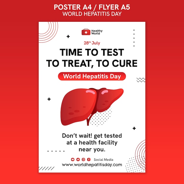 World hepatitis day poster template