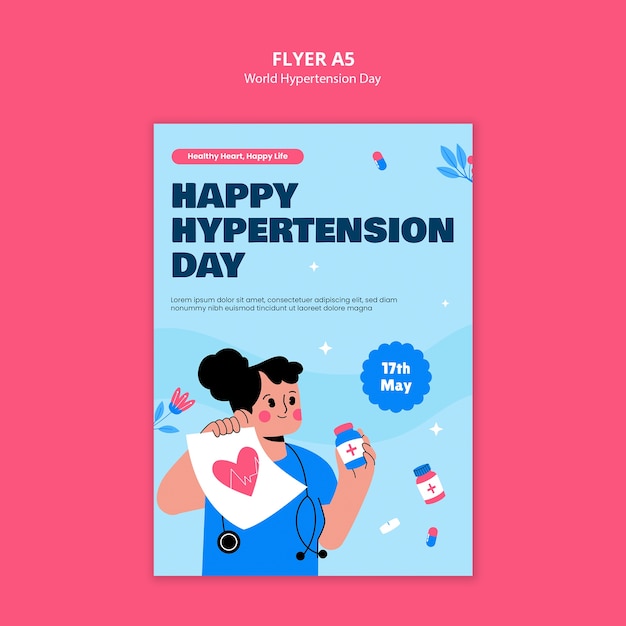 Free PSD world hypertension day template design