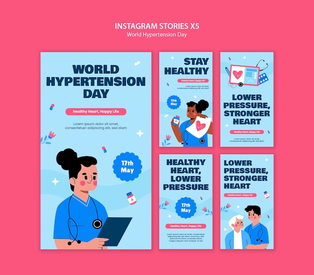 Free PSD world hypertension day template design