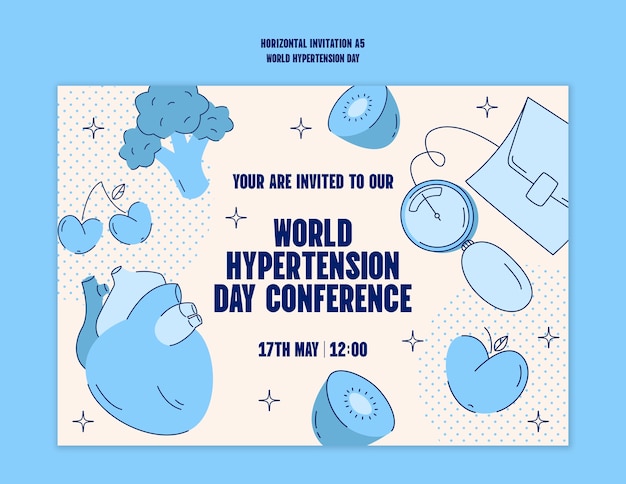 Free PSD world hypertension day template design