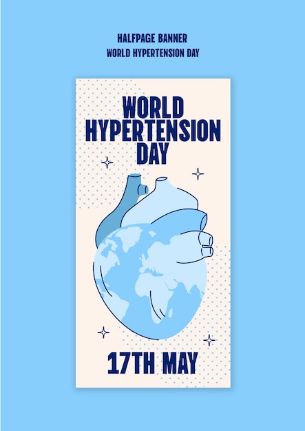 Free PSD world hypertension day template design