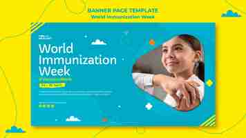PSD gratuito modello di banner della settimana di immunizzazione mondiale