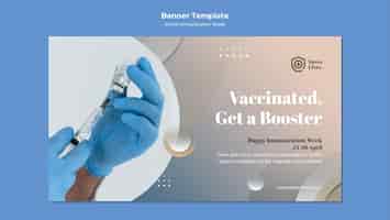 PSD gratuito modello di banner settimana mondiale dell'immunizzazione