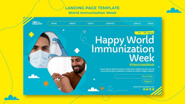 Pagina di destinazione della settimana mondiale dell'immunizzazione