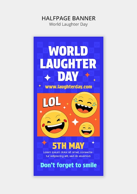 Free PSD world laughter day banner template