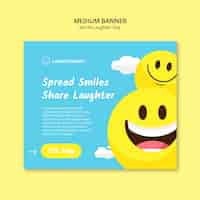 Free PSD world laughter day celebration banner  template