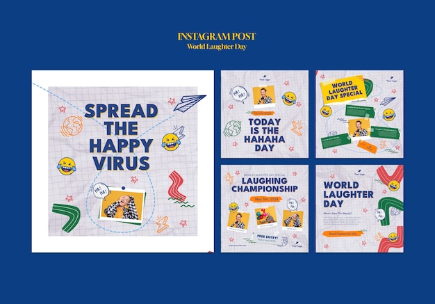 Free PSD world laughter day celebration  instagram posts