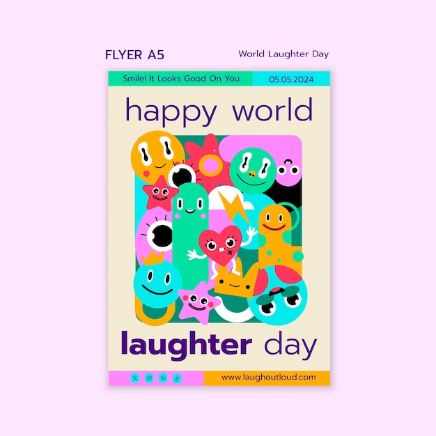 Free PSD world laughter day celebration poster template