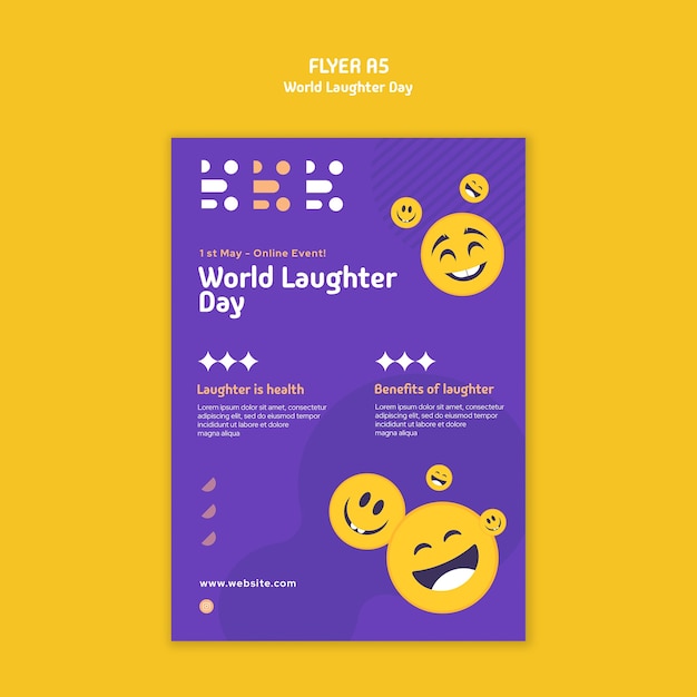 Бесплатный PSD world laughter day celebration template