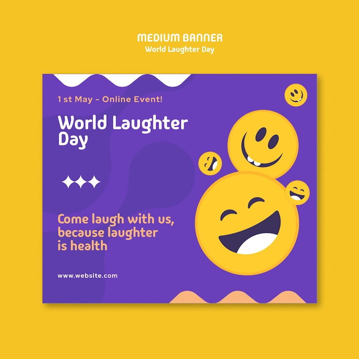 Free PSD world laughter day celebration template