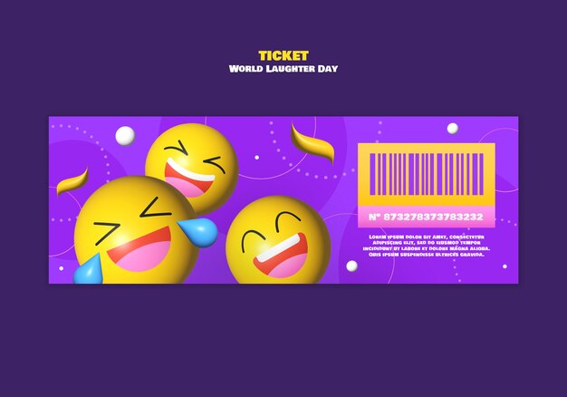 World laughter day celebration ticket  template