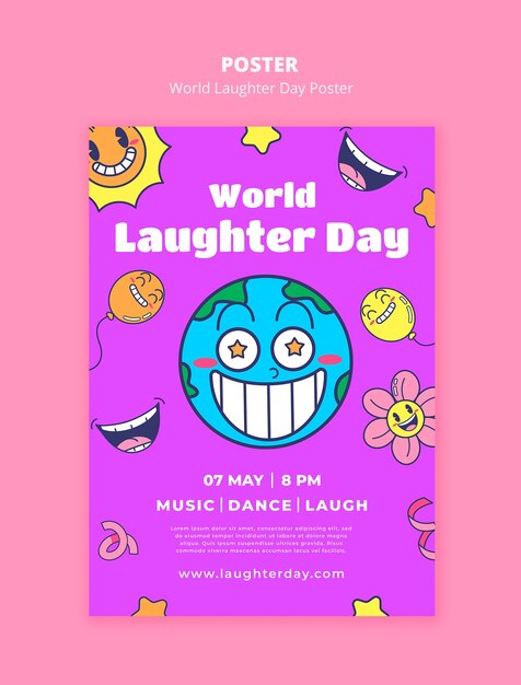 Free PSD world laughter day poster template