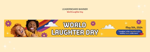 Бесплатный PSD Дизайн шаблона всемирного дня смеха