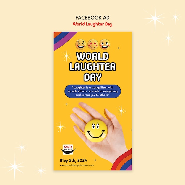 Free PSD world laughter day template design