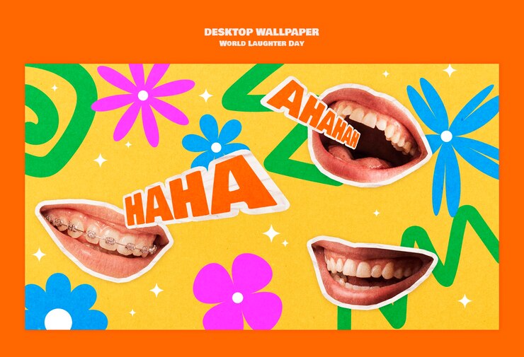 Free PSD world laughter day template design