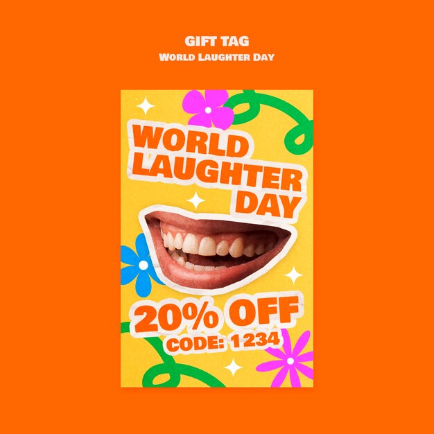 Free PSD world laughter day template design