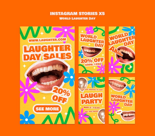 Free PSD world laughter day template design