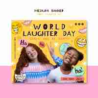 Free PSD world laughter day template design