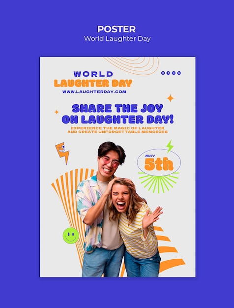 Free PSD world laughter day template