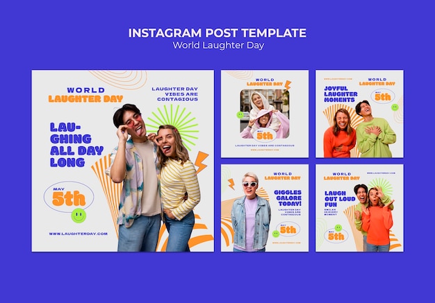 Free PSD world laughter day template