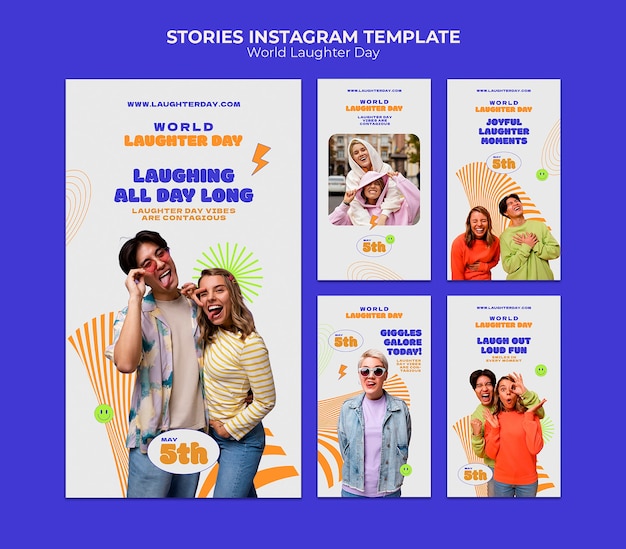 Free PSD world laughter day template