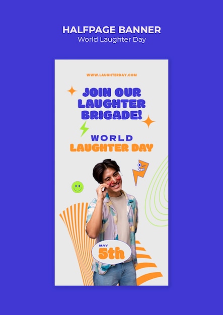 Free PSD world laughter day template