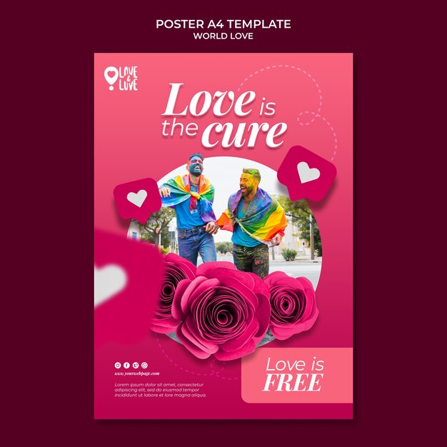 world love poster design template