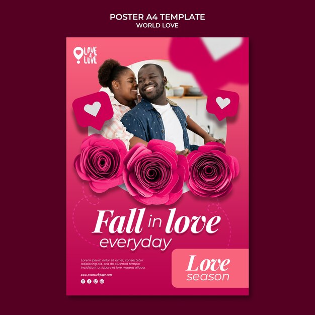 world love poster design template