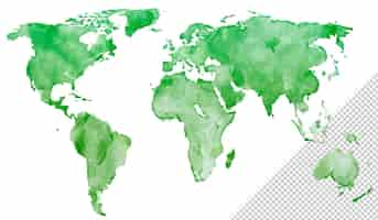 Free PSD world map in blue watercolor