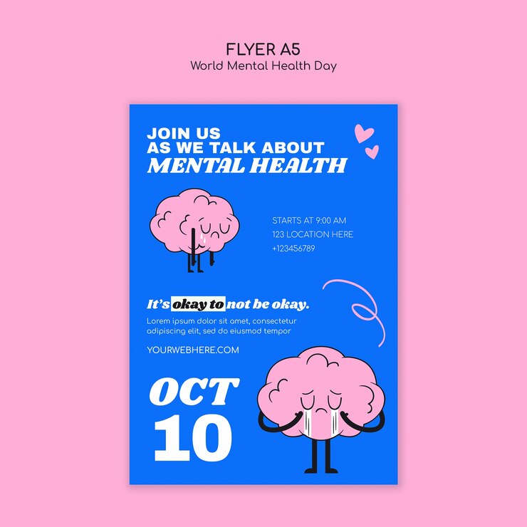 Free PSD world mental health day celebration template