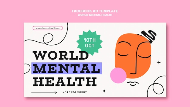 Free PSD world mental health day facebook template