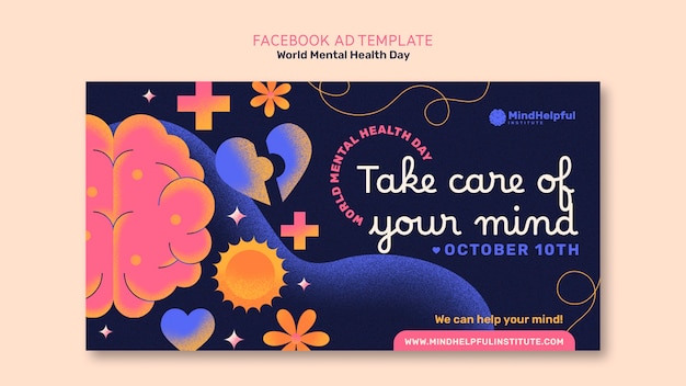 Free PSD world mental health day facebook template