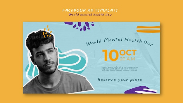 Free PSD world mental health day facebook template