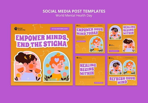 Free PSD world mental health day instagram posts