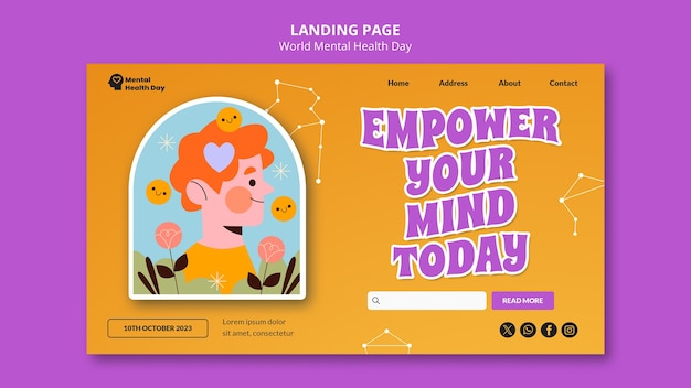 World mental health day landing page  template