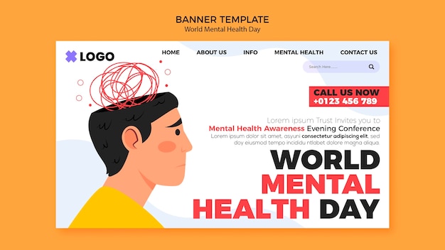 World mental health day landing page template